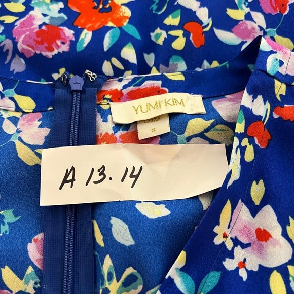 Yumi Kim Romper Small Blue Floral Liz Wrap Tie Waist Pockets - Picture 12 of 12